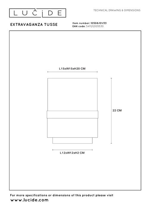 Lucide EXTRAVAGANZA TUSSE - Tischlampe - Ø 15 cm - 1xE14 - Grün - technisch
